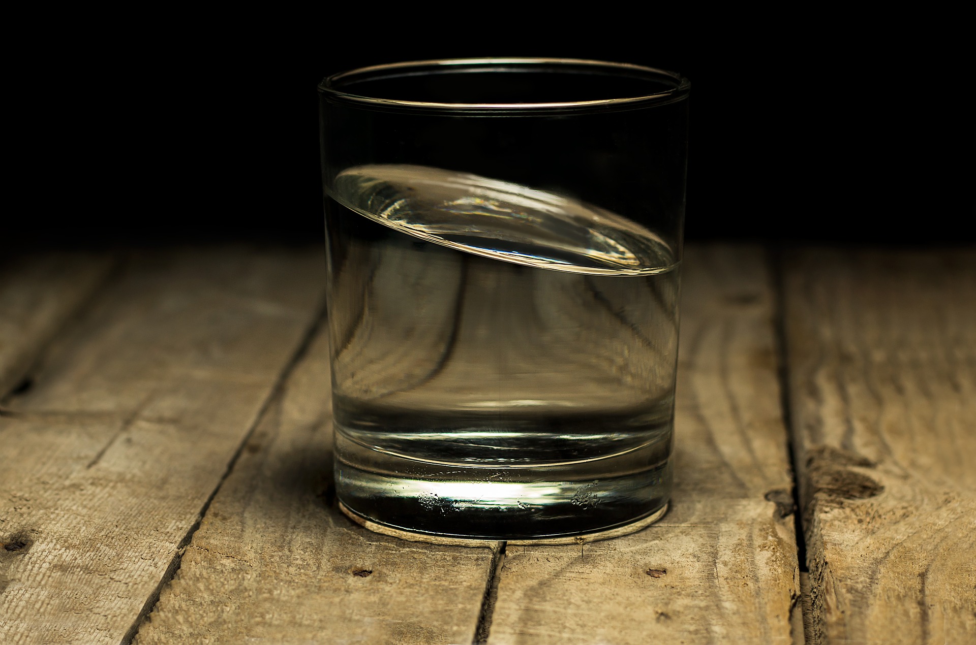 clear water in a glass